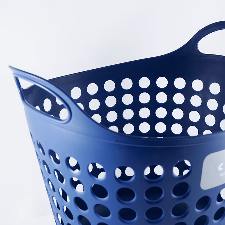 Product Detail - Plastic Soft Storage Basket Laundry Basket Large, Navy Blue - image3