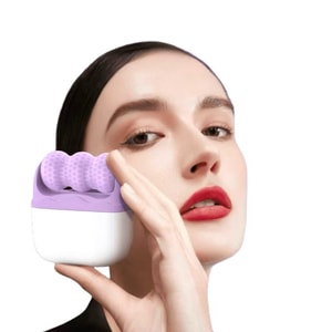 【早起きむくみ解消・引き締め】ダブルヘッドアイスローラー【物理的むくみ解消 Crystal水晶推奨】【フェイスライン引き上げ・二重あごマッサージ・顔のむくみ】腫れぼったい目・二重あご・夜更かし顔・顔マッサージ器・二重まぶたが消えた・腫れぼったい目が現れた#パープル