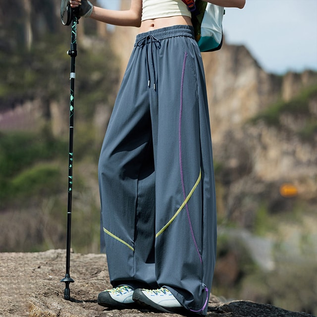 Ice Silk Quick-Dry Cargo Pants Sapphire Blue S 1 piece Loose