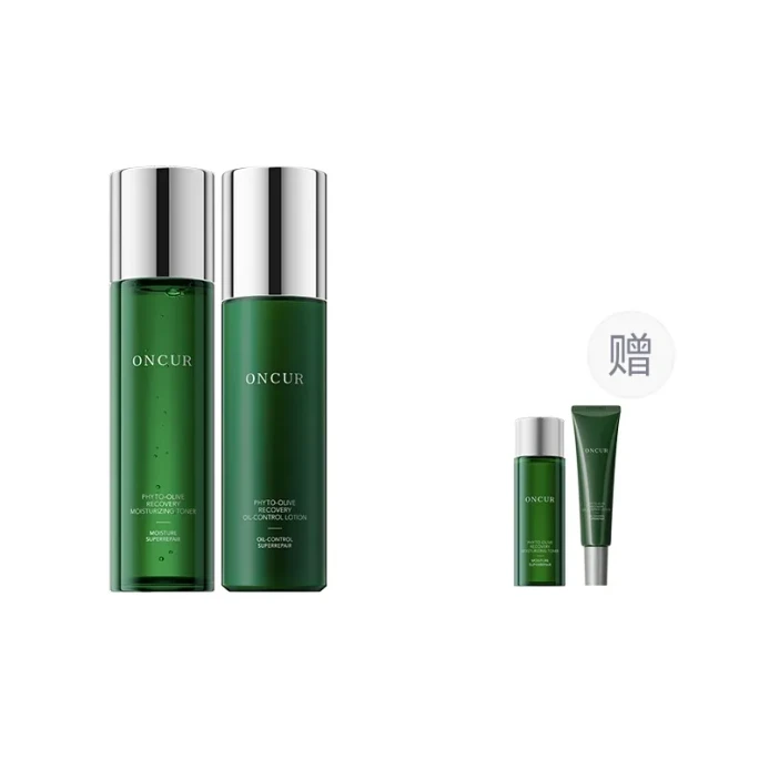 【香港直送】Anzser オリーブスキンケアセット【オイルコントロール＆爽快タイプ】化粧水150ml+30ml+乳液120ml+20ml オイルコントロール、修復、鎮静、赤み緩和、脂性肌向け
