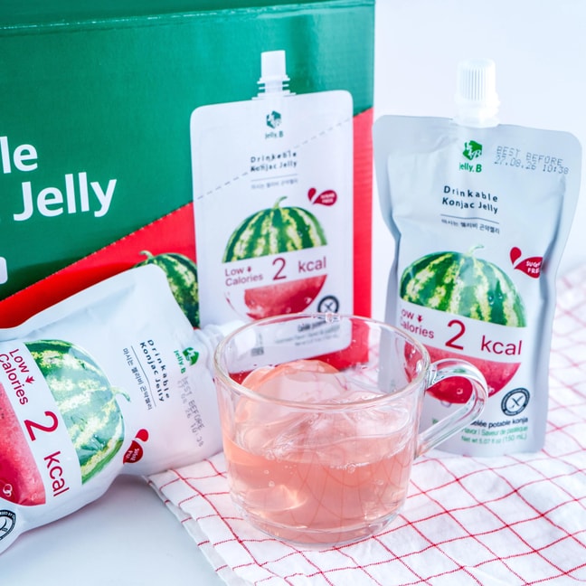 Konjac Jelly, Watermelon, 5.07 fl oz.*10pcs - Sugar-Free Zero Calorie & Low-Fat Satiety Snack