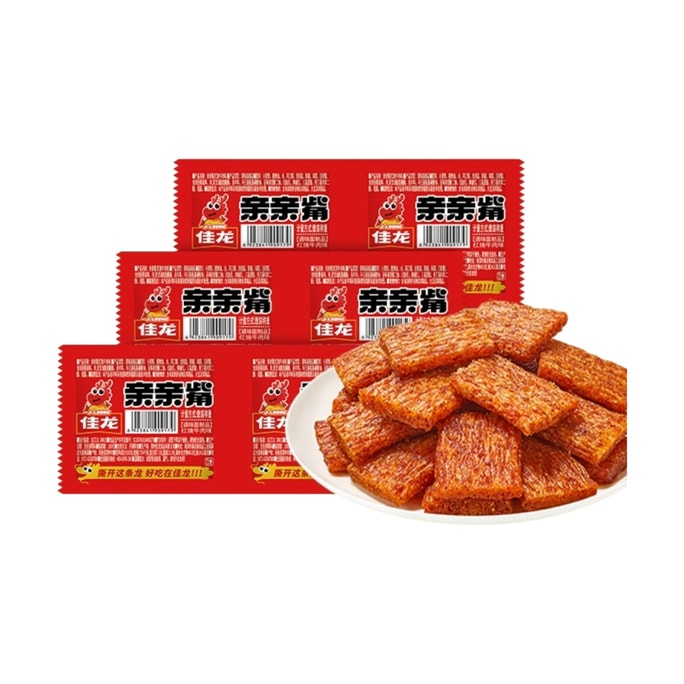 【中国直邮】 佳龙 亲亲觜红烧牛肉味零食辣条10g*10袋