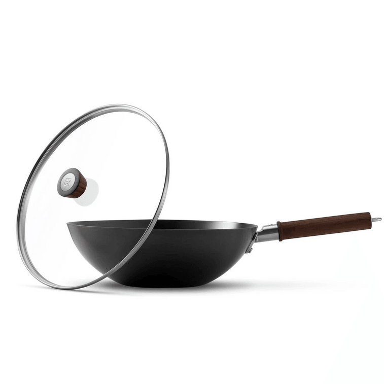 Dragon Carbon Steel Wok with Lid, 12 inch required to season and maintain (Accessory Not Included) 5