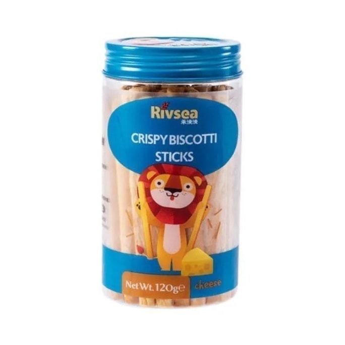 Milk Stick Cookies - Canned - Baby & Children Cookies - Sesame Snacks - Stick-shaped Finger Teething Cookies - 120g Per Can - Milk Flavor