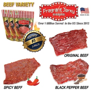 Beef Jerky (orig. flavor 4oz./spicy flavor 4oz./black pepper flavor 4oz.) Total 12oz. Singapore-style jerky 340g