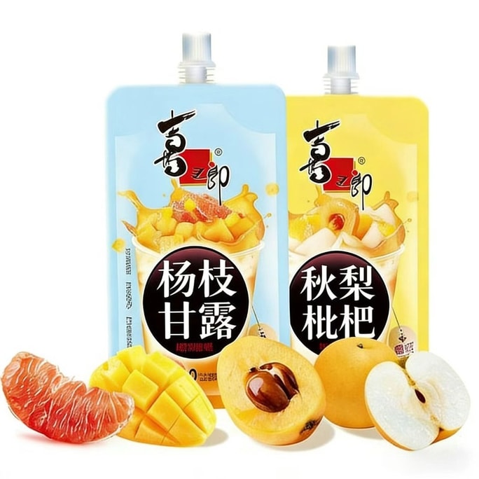 喜之郎 楊枝甘露秋梨枇杷可吸果凍休閒點心150g(75g*2袋)