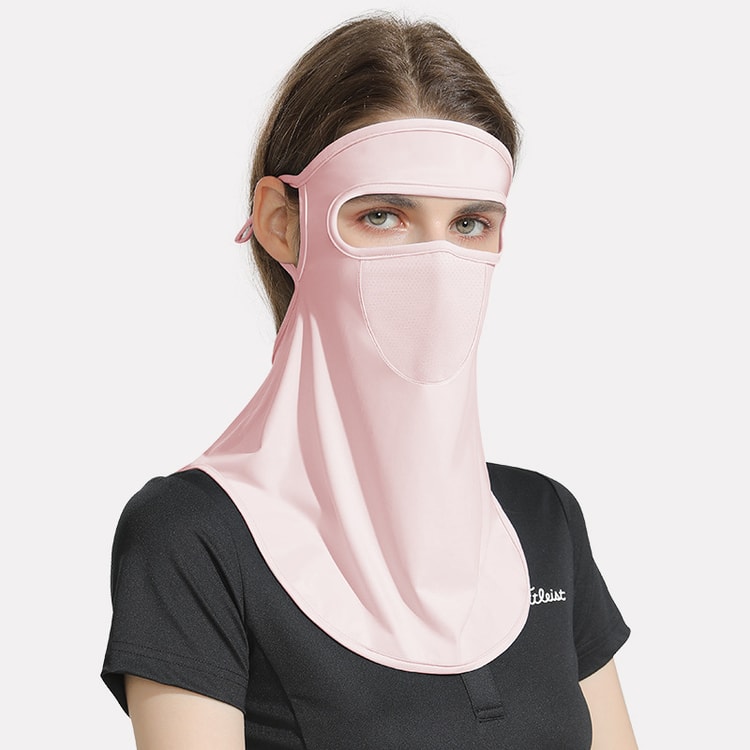 Summer Sun Protection Cycling Mask Anti-UV Breathable Outdoor Headgear pink  