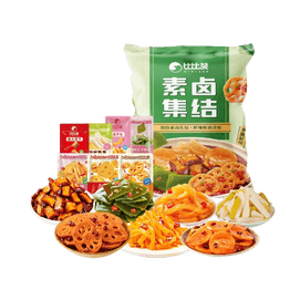 比比赞 素卤零食大礼包 卤味零食 40包 548g【内含土豆卤藕豆干海带片魔芋丝泡椒脆笋】【追剧首选】