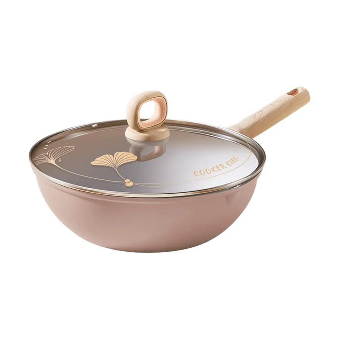 Ceramic Crystal Wok, Oil-Concentrating Non-Stick Wok, Lid Not Included, 30cm, Suitable for Induction and Gas Stoves