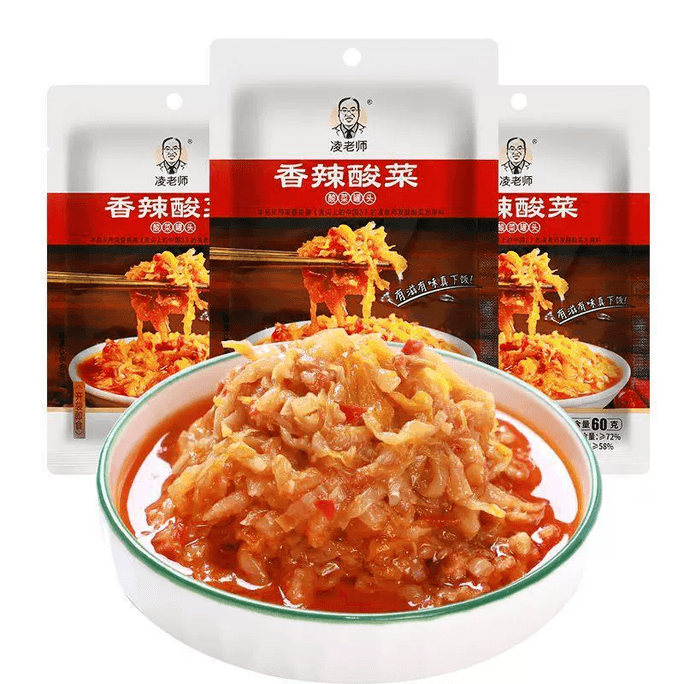 凌老師 辣酸菜 舌尖3 黑龍江大學 東北酸菜切絲下餐點60g*5袋