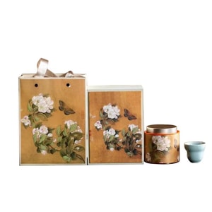  美国 赵赵的茶 zhaotea 新中式茶礼盒· 宋蝶雅韵 精致伴手礼·一罐一杯【花香小种红茶50g】