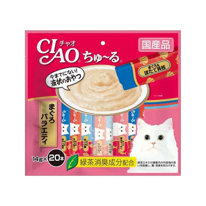 【日本直送品】イナバ CIAO 猫用スナック ちるソフトミートソース しっとり肉 猫短冊 まぐろ味 14g*20個