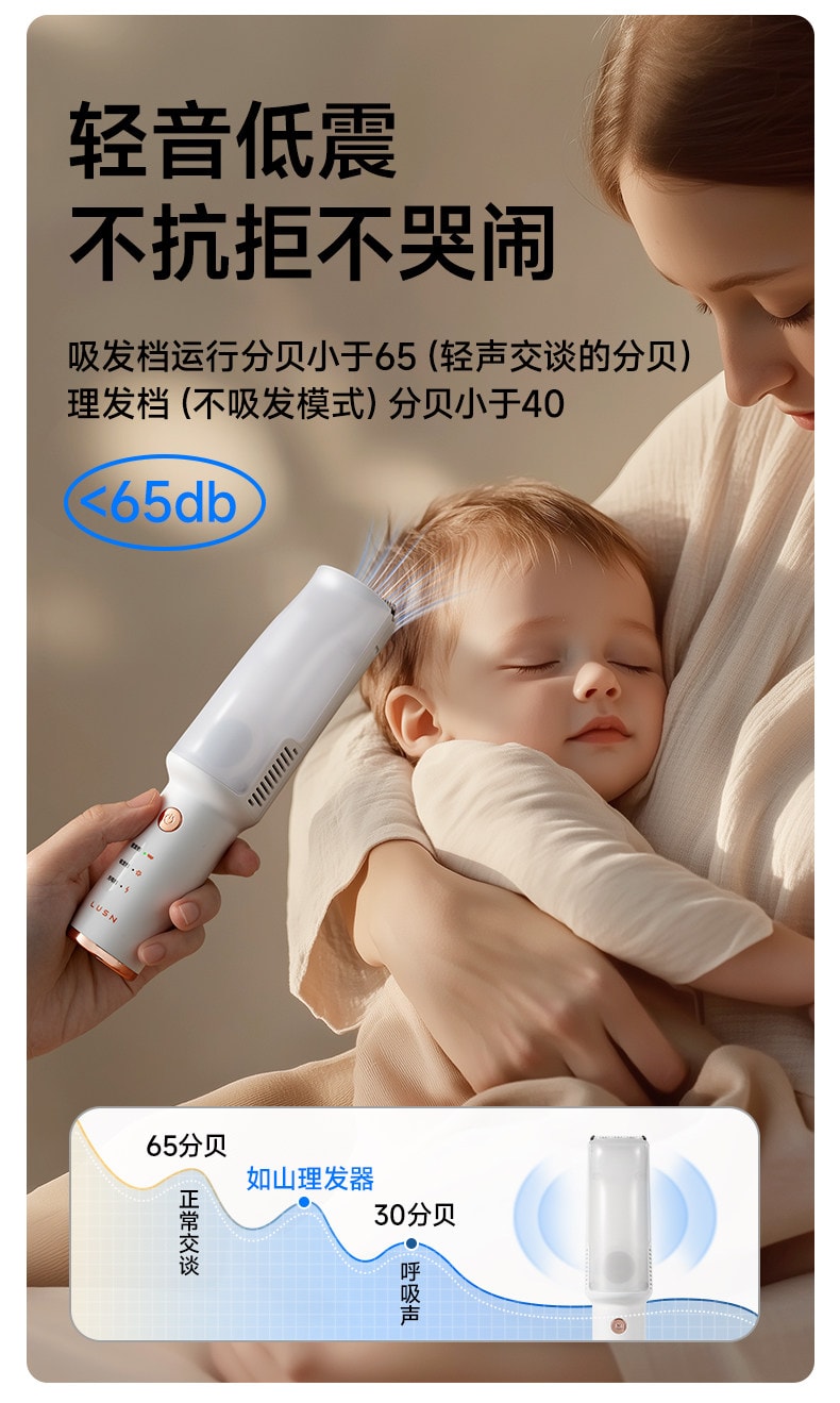 【中国直邮】 如山 婴儿理发器超轻音自动吸发宝宝剃头发新生儿童电推子剃发神器 低噪音推荐【升级小白珠】【二代逐梦家 】辛德白 1个