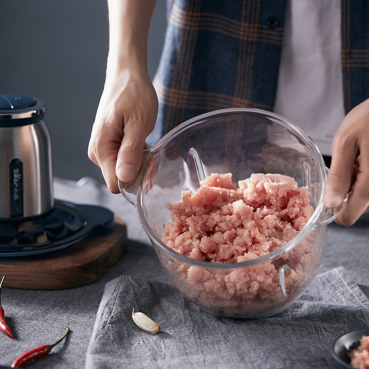 BEAR小熊 家用绞肉机 小型电动不锈钢切碎机 多功能全自动搅拌机碎肉蒜蓉料理机 辅食机 QSJ-C03L1 北美电压110V 4