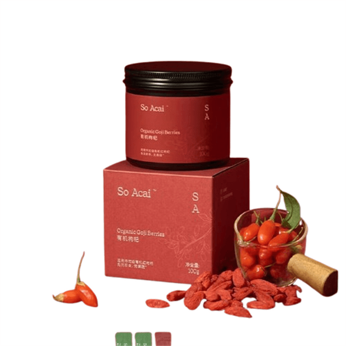 [중국 직배송] 브라질산 정통 SOACAI 유기농 고지베리 프리미엄 첫 수확 대과일 생강 & 대추 페이스트, 바로 드실 수 있고 씻을 필요 없이 수프에 넣어 조리하기 좋습니다. 100g/병