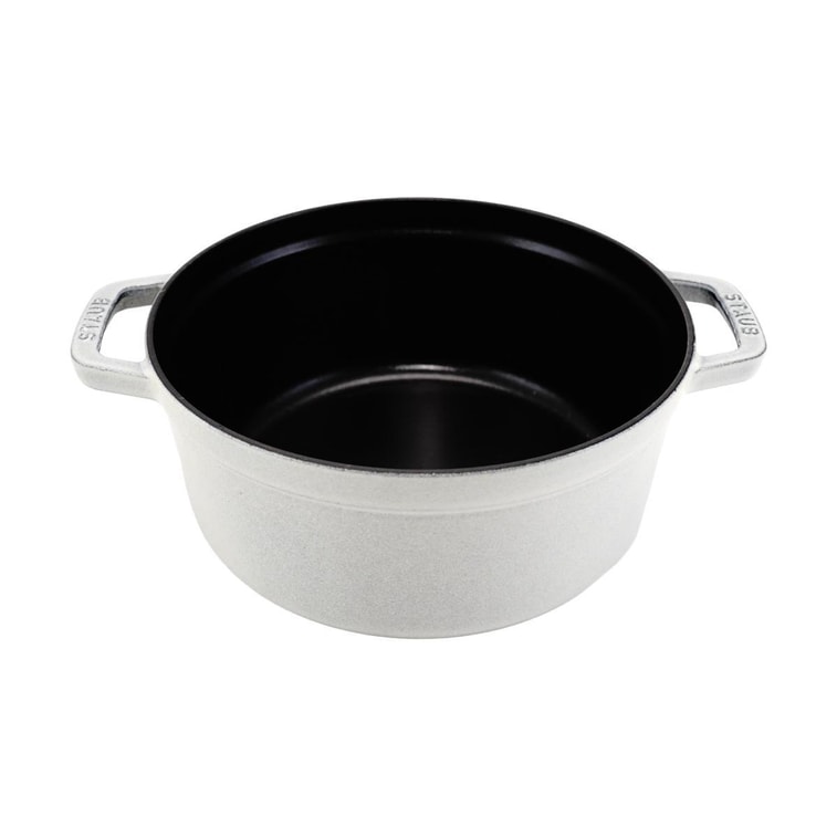 法国STAUB珐宝 圆形荷兰炖锅 搪瓷铸铁双耳珐琅锅 松露白 3.79L 7