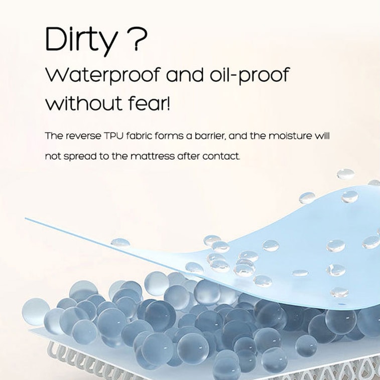 New Solid Color Skin-Friendly Brushed Waterproof Fitted Sheet, Light Gray King Size, 198×203cm, 30cm Height 3