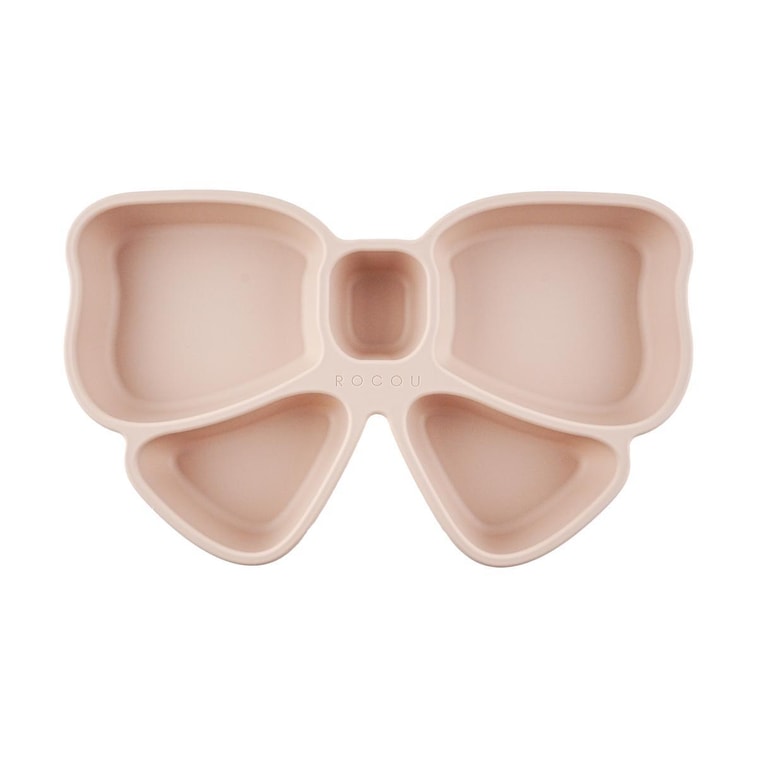 아기 실리콘 접시 먹이기 접시, 몽환 핑크 6.7인치 x 11.4인치 x 1.3인치 3