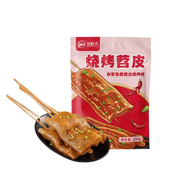 Sichuan Wazi Barbecue Potato Skin Sichuan Wazi Red Oil Potato Skin Barbecue Sarbecue Potato Skin 5 Pieces 150g*1 Bag