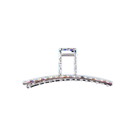 韩国ins风网红抓夹发夹 金属满钻鲨鱼夹  一字型银色满钻