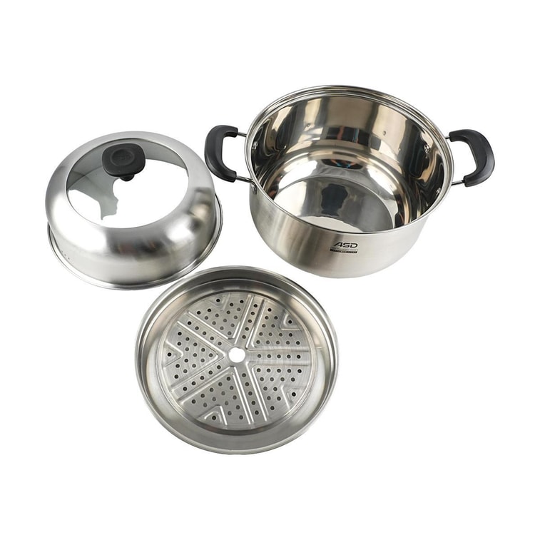 Stainless Steel Steamer Pot, 9.4 inch Dual-Use for Steaming and Cooking 4