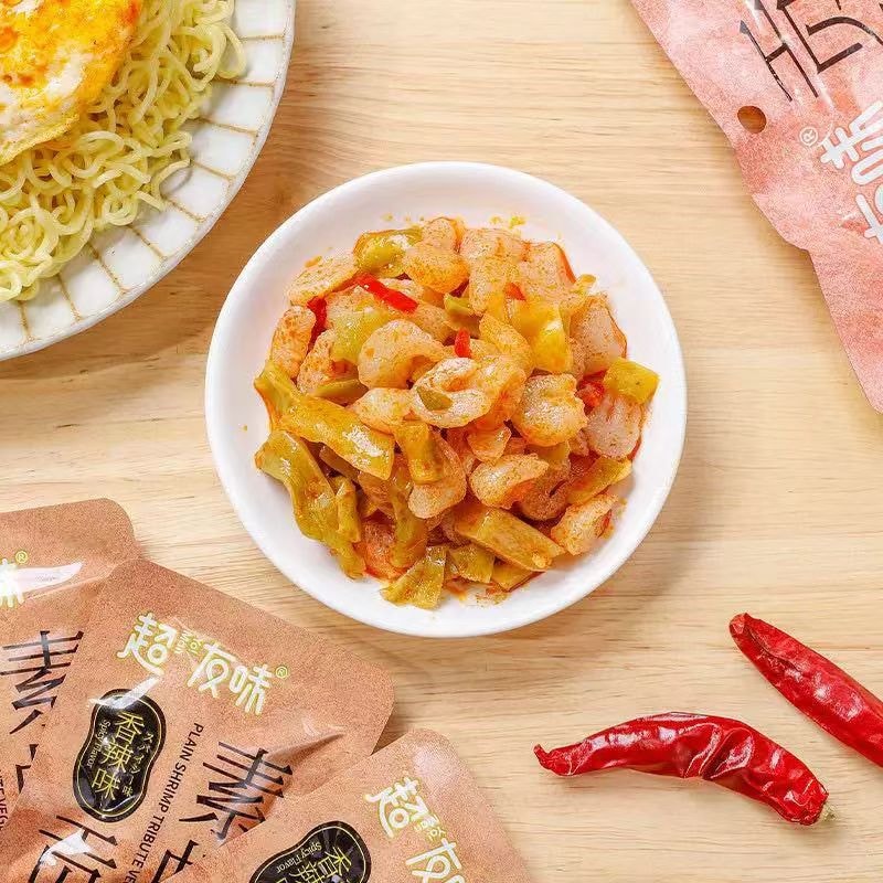 超友味 贡菜素虾滑 香辣味 弹韧口感 鲜香脆爽 口感醇厚 可口爆汁 100g