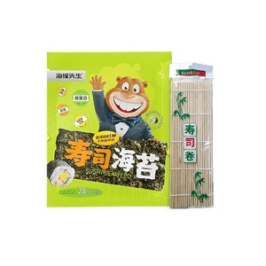 Sushi Nori 28g/1 bag (10 sheets) Includes bamboo mat Large sheets Specialized for gimbap Commercial-grade Pork floss ingredients Home use