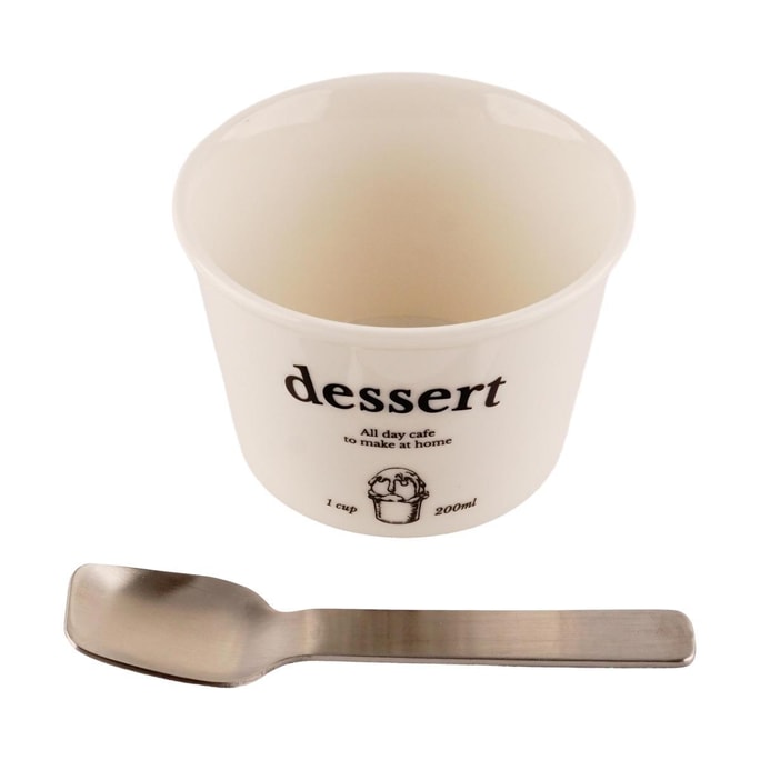 Dessert Cup & Spoon Set Ice Cream Cup 200ml