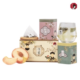  茶颜悦色 方罐套盒(蜜桃+桂花)同心瓶 茶叶 2.0