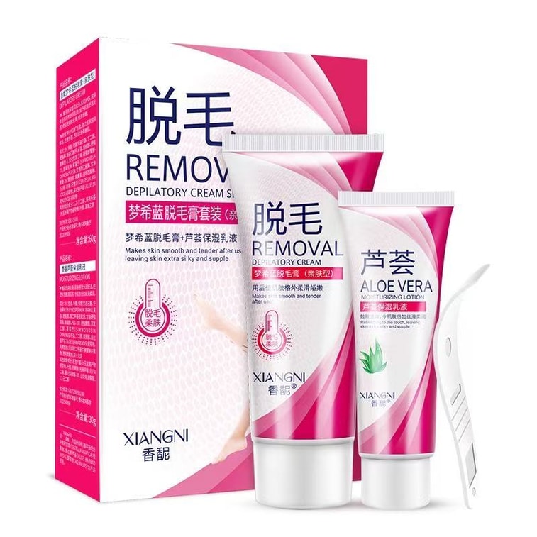 알로에베라 보습 로션이 함유된 맹시란 제모 크림 세트는 다리, 팔, 겨드랑이 털을 제거해줍니다. 통증 없이 매끄럽고 부드러운 제모를 위한 필수품으로, 60g + 30g + 90g 구성입니다. [남성용 제모 크림, 여성용 제모 크림] 4