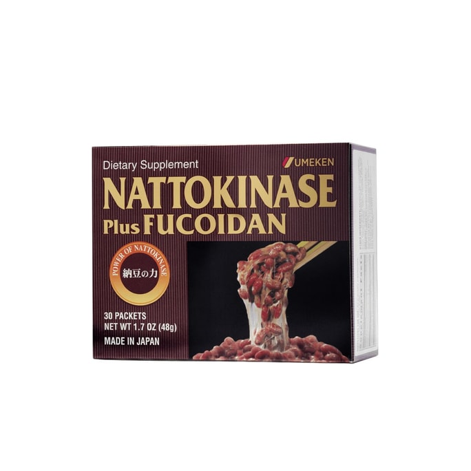 【Made in 】 Nattokinase plus Fucoidan 30 packets / Cardiovascular Circulatory Health/ Heart Vascular Health