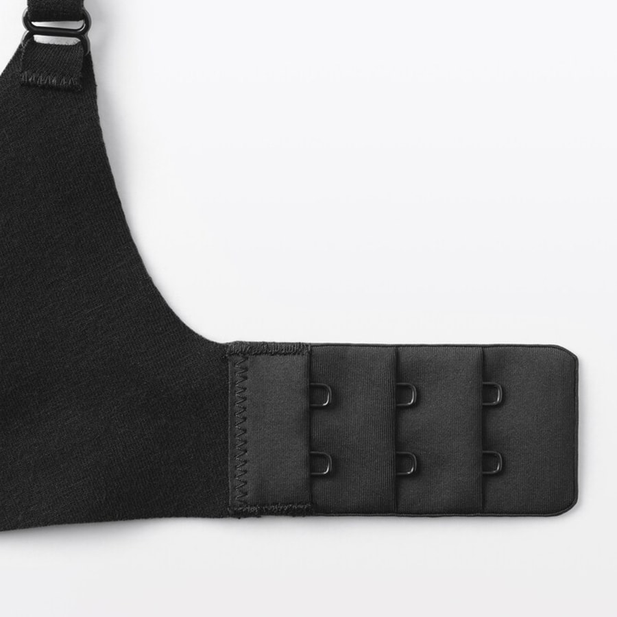 【日本直邮】 日本 MUJI 无印良品 无印良品 女士 无钢圈贴合支撑文胸 黑色XL码