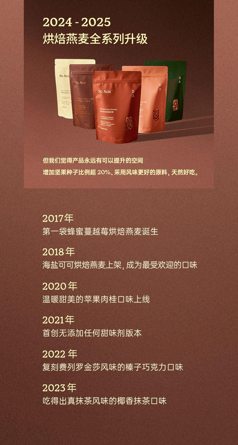 【中国直邮】 So Acai soacai可可榛子巧克力烘焙燕麦片坚果榛果燕麦谷物脆蜂蜜蔓越莓300g*1袋