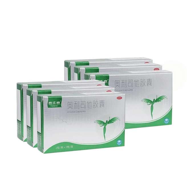 【중국 직배송】 셀레세 오르리스타트 캡슐 OTC 다이어트 약 지방 감소 체중 감량 60mg*2캡슐 x 6박스