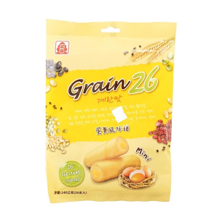 台湾北田 26种谷物迷你蛋卷 蛋黄风味 140g 4