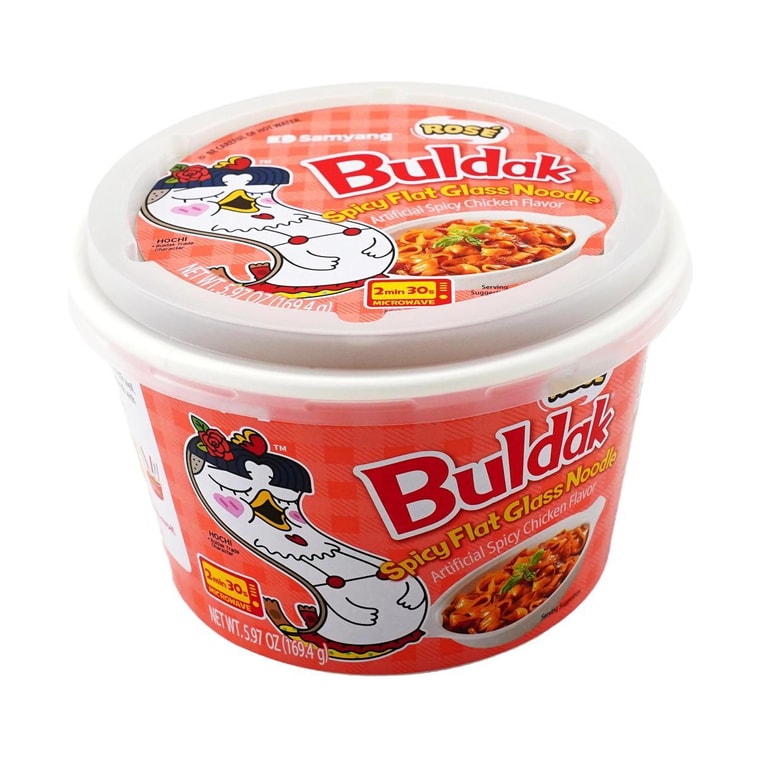 ブルダック ヌードル ワイドグラス、ローズホットチキン味、ボウル 5.98 オンス 8