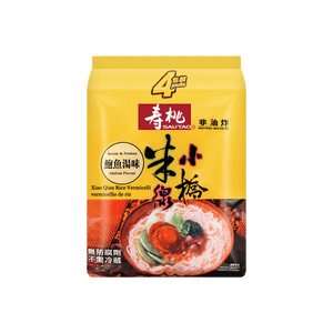 香港壽桃牌 非油炸無防腐劑小橋米線 鮑魚湯口味 4包入 *215g