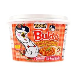 Buldak Wide Glass Noodle Rose Hot Chicken Flavor Bowl 5.98 oz