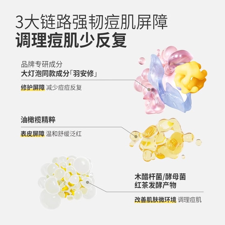 [중국 직송] 유수 여드름 방지 마스크, 진정 및 폐쇄된 면포 제거, 얼굴 전체 여드름, 수분 공급 및 보습, 민감성 피부 복구 마스크, 5개/박스 3