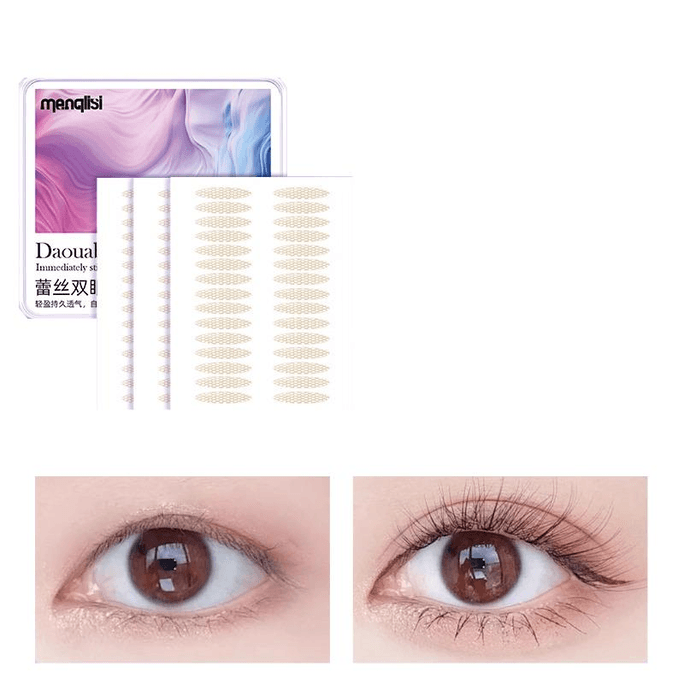 [中国直送] Monlis レースメッシュ 二重まぶたテープ シームレス 目立たない 自然 少し腫れぼったい目、平らな目、丸い目に最適 330テープ 20*3mm*1箱