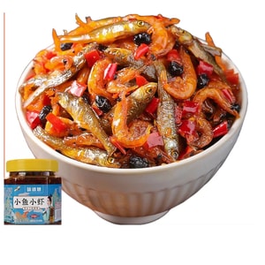 Hunan Specialty Small Fish and Shrimp Side Dish, Spicy Firewood Fish, Small Fish and Shrimp Sauce Snack 280g