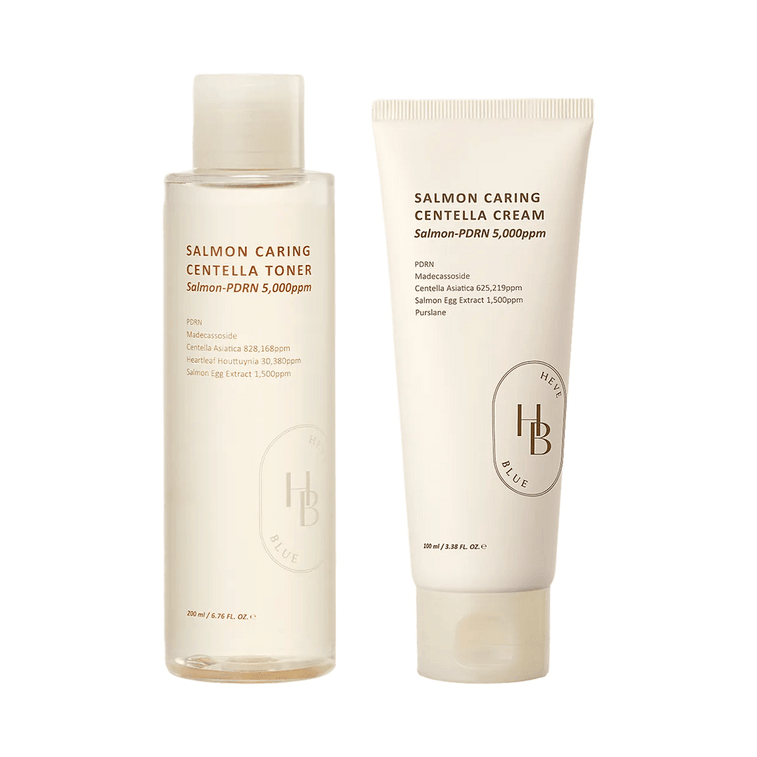 Salmon Caring Centella Toner, 6.76 fl.oz.+ Salmon Caring Centella Cream, 3.38 fl.oz.【Value Pack】 3