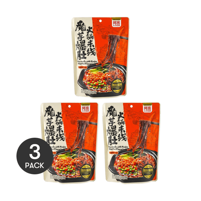 白家 阿宽 魔芋爆肚火锅米线 四川火锅风味  350g*3【3包装】