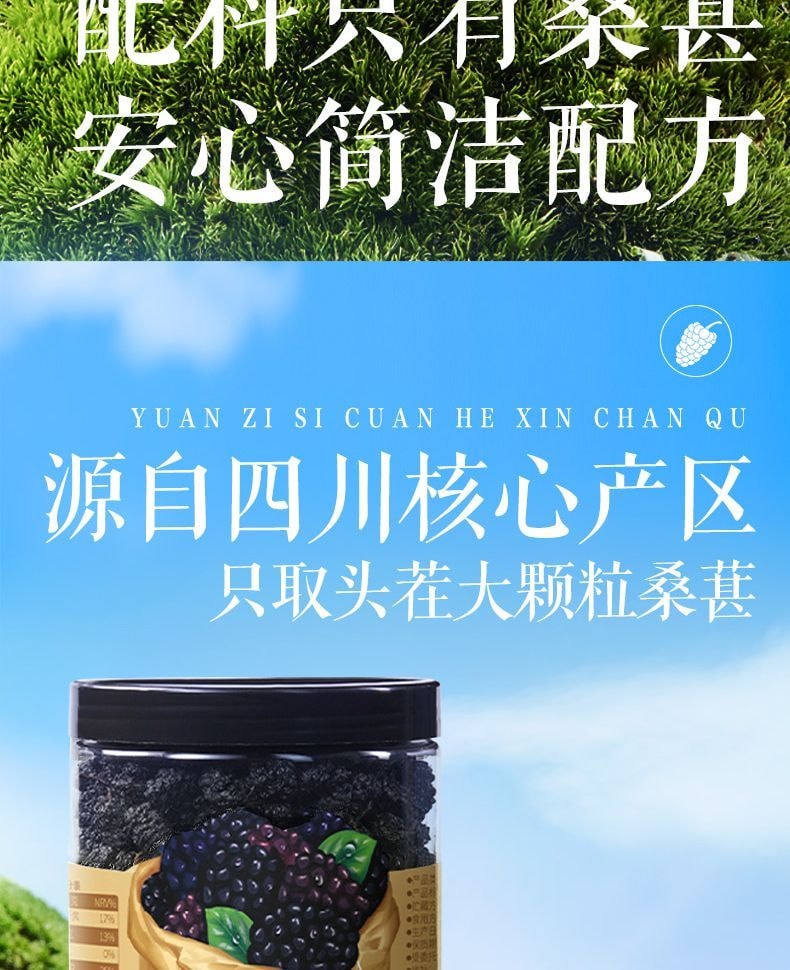 三只松鼠 【冻干黑桑椹】大果桑葚干【无添加】250克*1罐