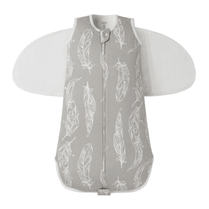 加拿大 Nest Designs 婴儿1.0 有机棉襁褓睡袋羽毛灰0-6个月