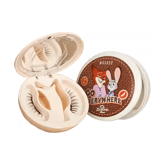 WOSADO悦瞳 自然仿真系列 软磁磁吸假睫毛 免胶持久仿真 #柔丝黑2.0 附赠睫毛定型凝露2g 便携一体盒【迪士尼疯狂动物城2限定版】