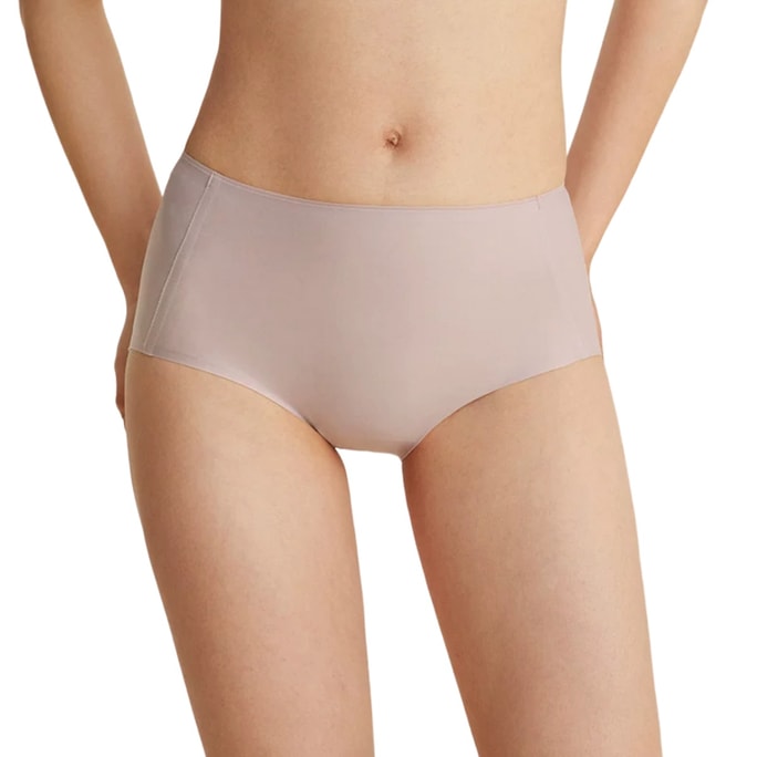 Real Silk Mid Waist Antibacterial Panties High Elasticity No Trace Wrap Buttocks Briefs NZFDB201 #Lavender L