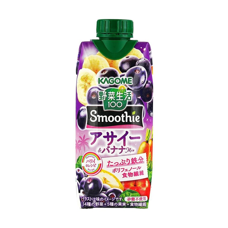 Ippon 1 Day's Iron Fruits Juice+Acai Banana Fruit and Vegetable Juice,11.5 fl oz*2【2 Combo Packs】 10
