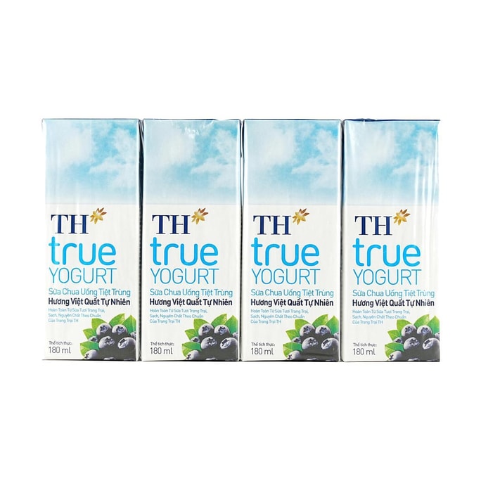 Yogurt UHT Drink , Blueberry Flavor , 4.61 fl oz *4 Packs