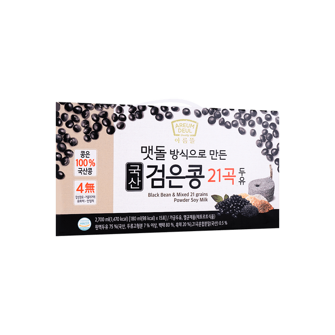 韓國AREUM DEUL 21種混合穀類黑豆乳 180ml*15